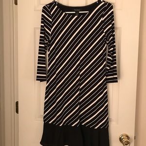 White House/Black Market B&W Striped Dress